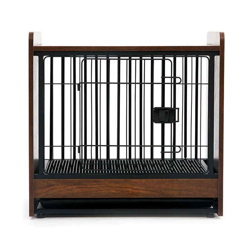 

New Arrival Modern Household Indoor Heavy Duty Wooden Metal Tray Dog Cage Crate