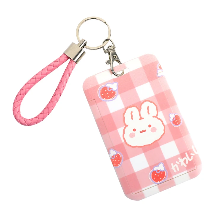 

8 CARTOON ID Credit Bank Card Holder Retractable Students Bus Card Case Hand Rope Door Identity Badge Cards Cover For Women Men