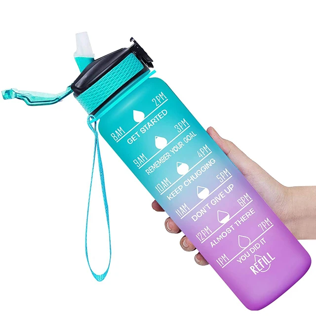 

Custom 32 oz BPA Free eco friendly PP water bottle Gym Fitness Food Grade sport water Cups with time marker, As pictures