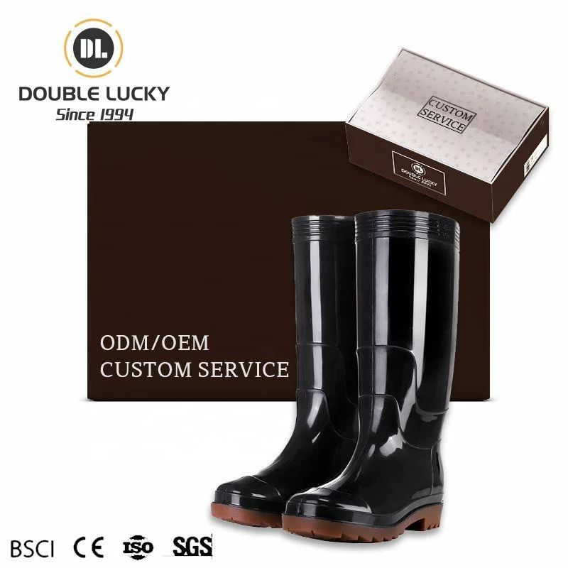 

Double Lucky Botas De Lluvia Factory Seller High Quality Unisex Rain Shoes Rain Waterproof Men Wholesale Safety Rain Boots