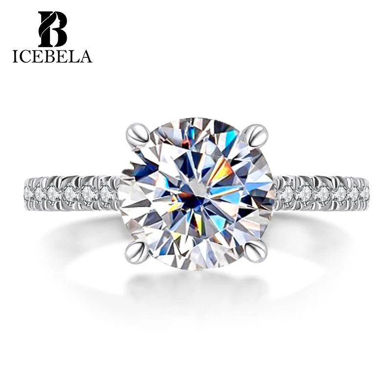 

3.0CT Moissanite Ring With Gra Certificate Engagement Party Promise Rings For Women Round Brilliant Cut Mossanite Jewelry