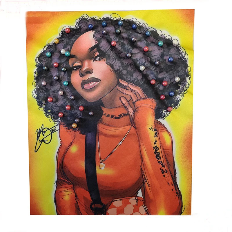 

Cross border hot selling fashion model beauty print beads accessories clothing accessories down jacket decorative cloth patch