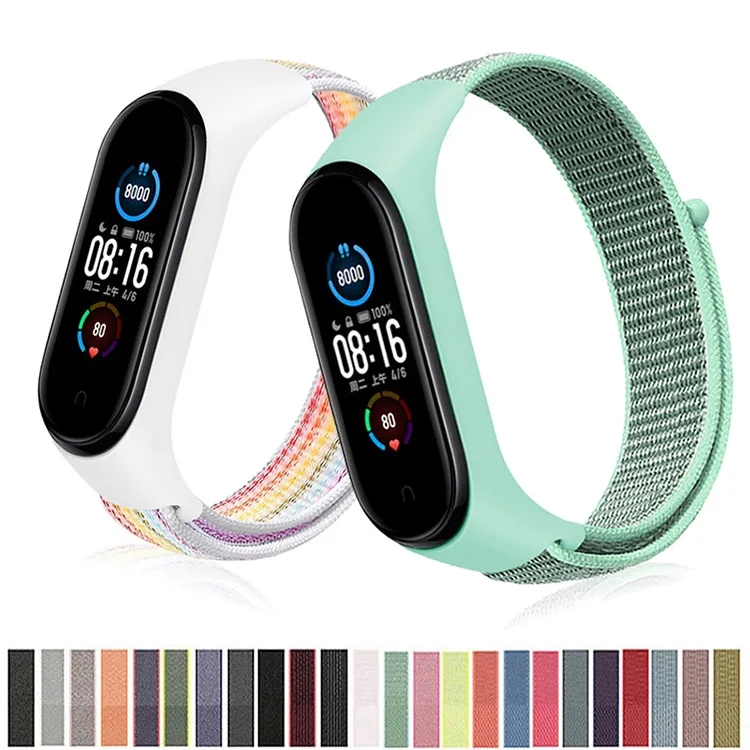 

Lianmi Nylon Strap For Xiaomi Mi Band 4 5 Bracelet Nfc Smart Watch Replacement Wristband Xiaomi Mi Band 6 5 Strap, Multi colors/as the picture shows