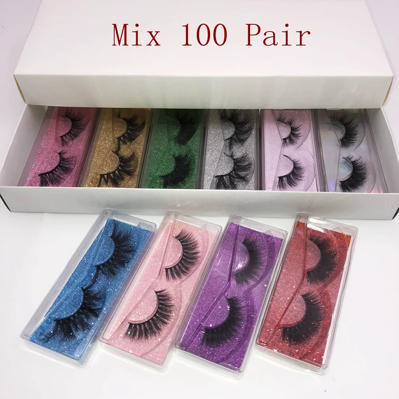 

Wholesale mink eyelashes 100 pairs 3D mink lashes bulk eyelash extension natural false eyelashes makeup Long Eye Lashes, Natural black mink eyelashes