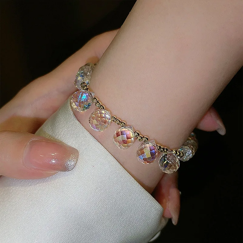 

Women New Jewelry Wholesale Korean Style Adjustable Fashion Clear Crystal Bracelet