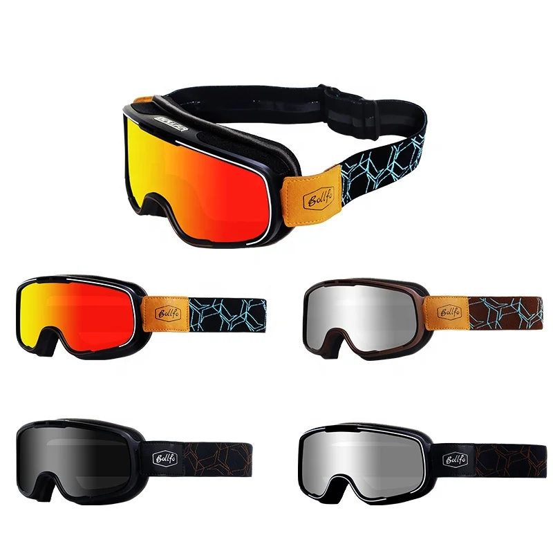 

Retro Motorcycle Glasses Men's Moto Racing Motocross Cafe Racer Windproof Retro Motorcycle Goggles Glasses Scooter Sunglasses