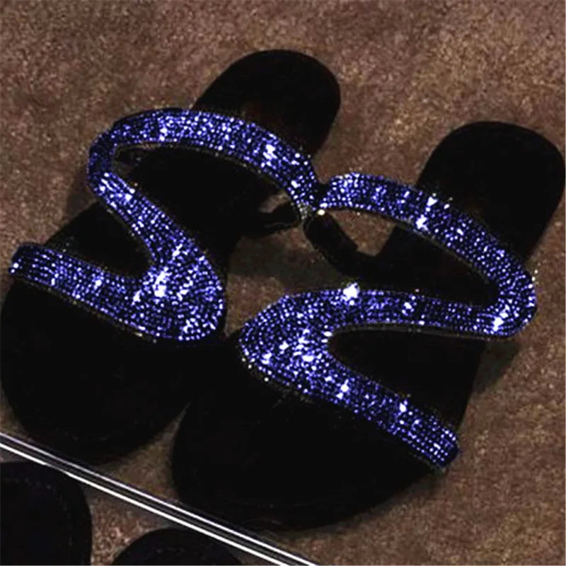 

SD-105 2020 fashion snake shape Bend the serpentine ribbon sequined PU leather strap flip flop slipper summer women sandals, Picture show , squine colors