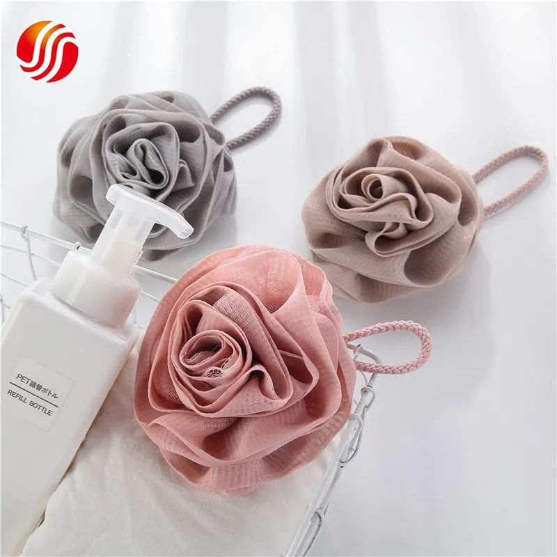 

Trendy Rose Soft Girl Bubble Cleaning Net Loofah Shower Bath Flower Sponge Bath Balls