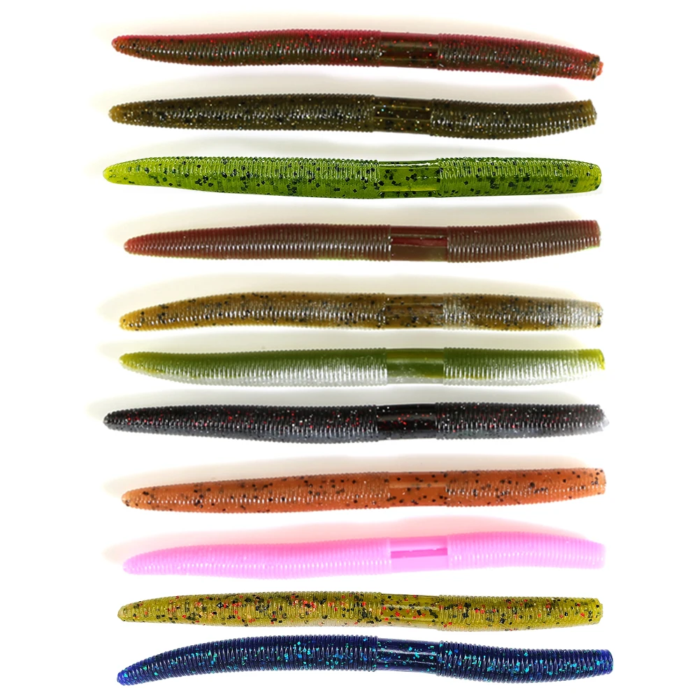 

Straight Tail Soft Worm 10g 13.5cm Wacky Fishing Maggot 8 colors Choice plastic Senko worm soft lure