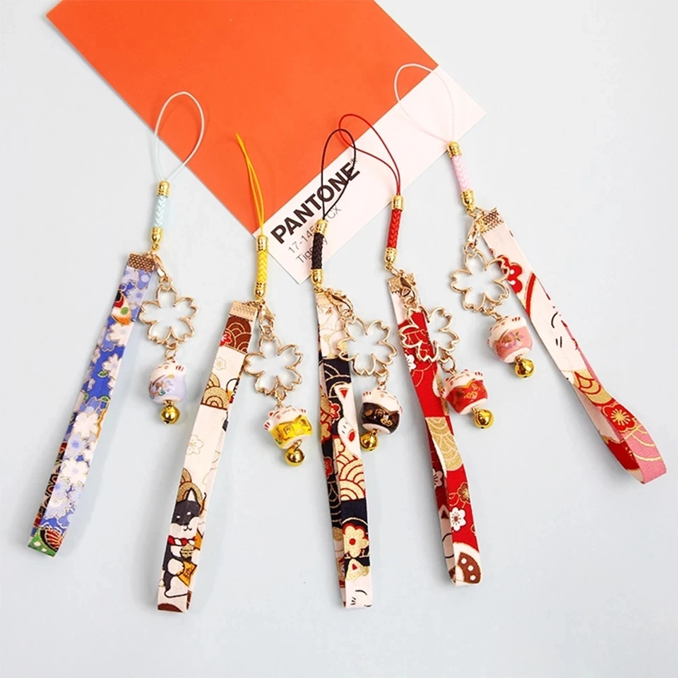 

Japanese Smart phone Strap Lanyards for iPhone Samsung Decor Daisy Flower Cat Bell Mobile Phone Strap Hang Rope Phone Charm, Colors