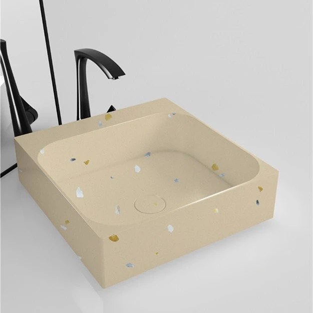 

Factory Hot Sale Hotel Bathroom Square Terrazzo Basin