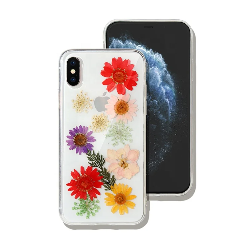 

Custom Clear Tpu Pressed Flower Phone Case For Iphone 11 Case Pro