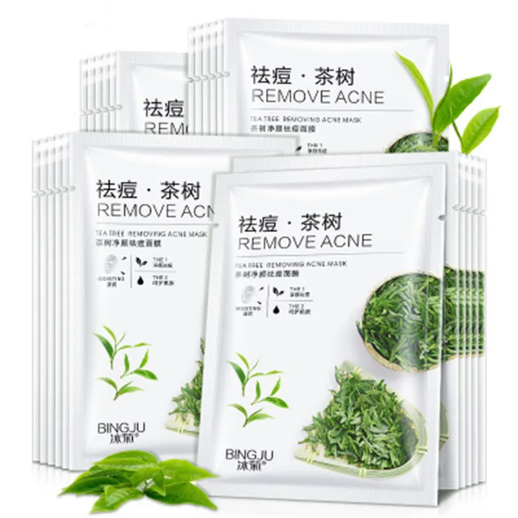 

BINGJU Acne treatment products skin care mask sheet natural tea tree effective anti-acne face mask