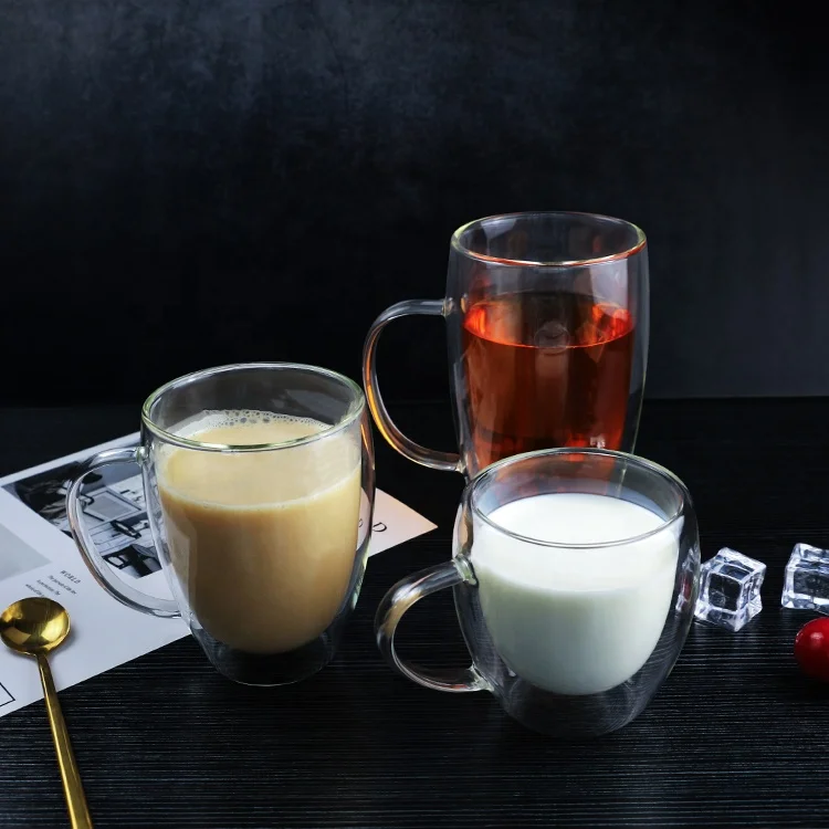 

Hot Sales Classic Borosilicate Insulated Double Wall Coffee Cups Glass Mug Glass Cup, Clear