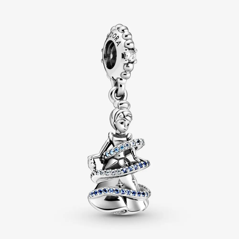 

925 sterling silver Disney Cinderella Magical Moment Dangle Charm Fit Pan European bracelet bangle DIY jewelry gift for women, Silver / rose gold / gold