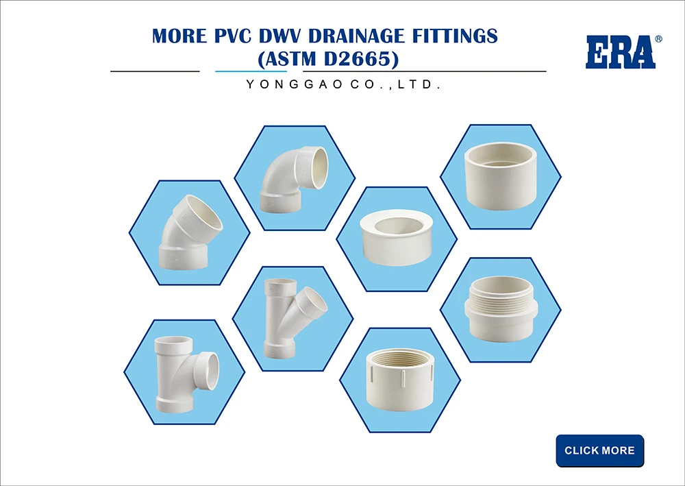 Era Pvc Dwv Fittings Astm D2665 Pvc Pipe Fittings Plastic Tee For