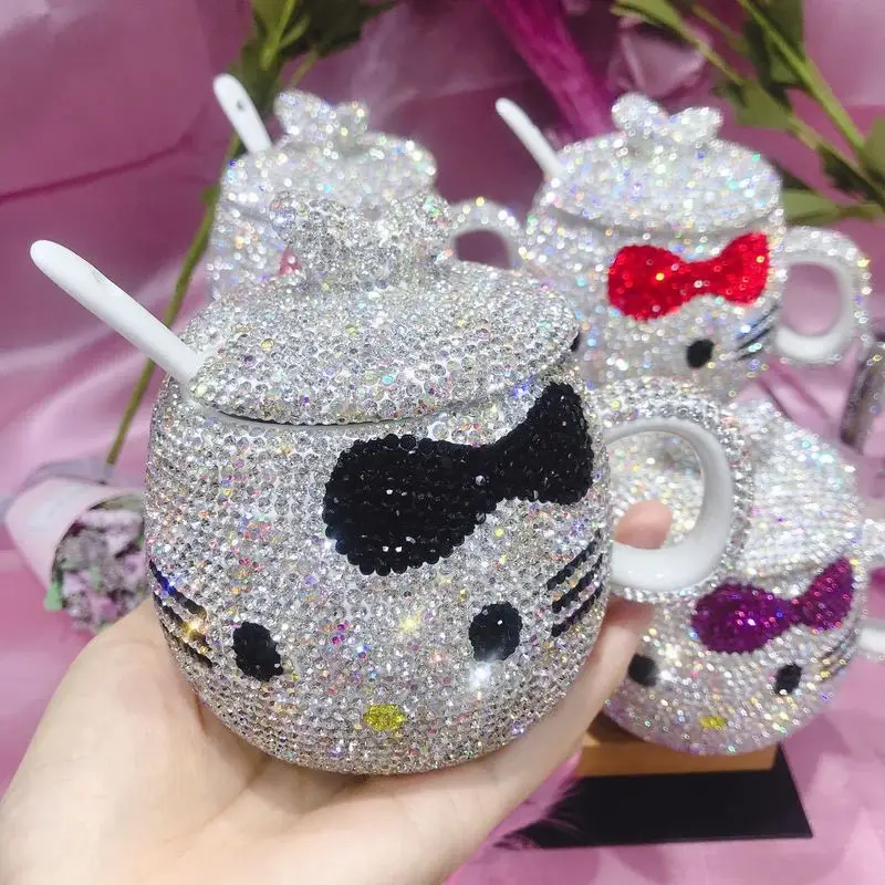 

Fashion Wholesale Cups Custom Logo Bling Cup Rhinestone Cute Coffee Cup