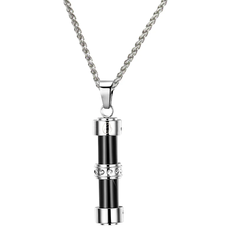 

D017 ion balance brand infrared power cylinder pendant tourmaline germanium necklace for men