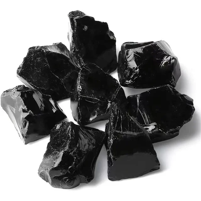 

Bulk wholesale semi-precious crystals minerals raw stone natur rough black obsidian stones for sale