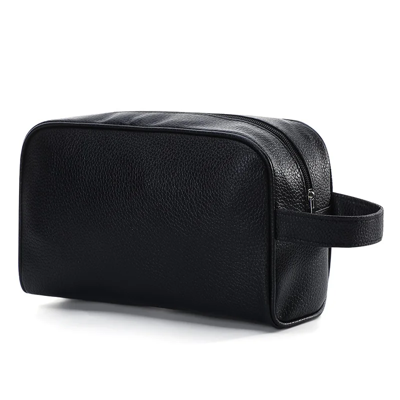 

Promotion Custom Men With Zipper PU Cosmetic Bags Travel Small Waterproof Handle Storage Wash Bag, Customized