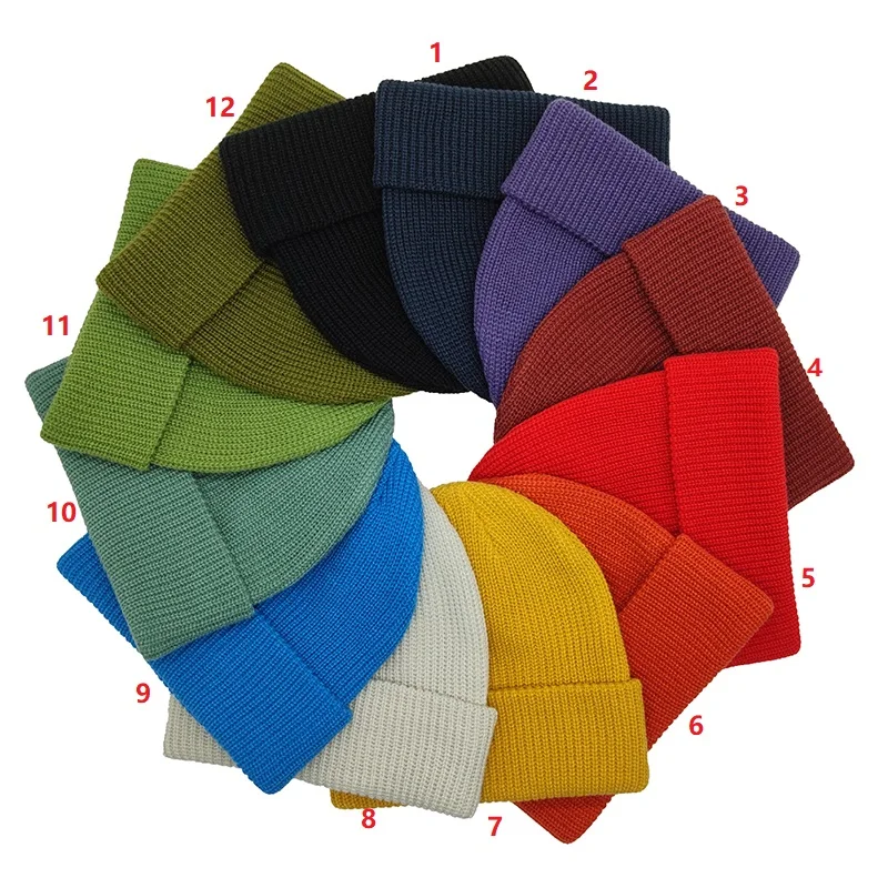 

Hot sell winter warm fashion 12 colors solid color rib knit hat blank women beanie hats