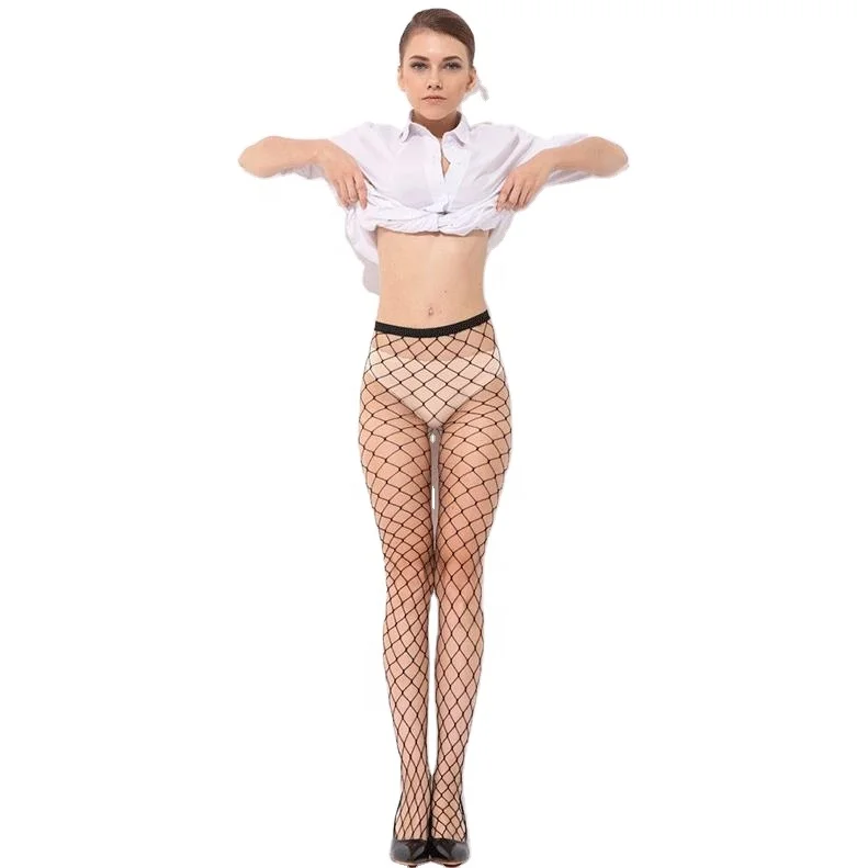 

Wholesale New 2021 Punk Fashion Europe And America Mesh Net Pantyhose Ladies Fishnet Tights Fish Female Women Slouch Socks, Black