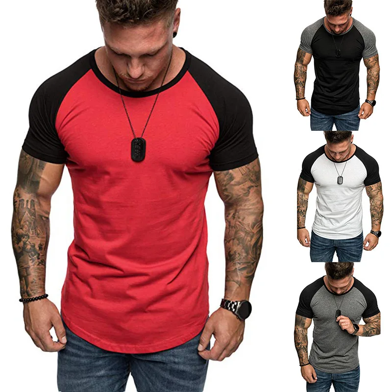 

CS041 Color matching summer quality t shirt fashion tshirt for men casual men's t-shirts, Picture shown