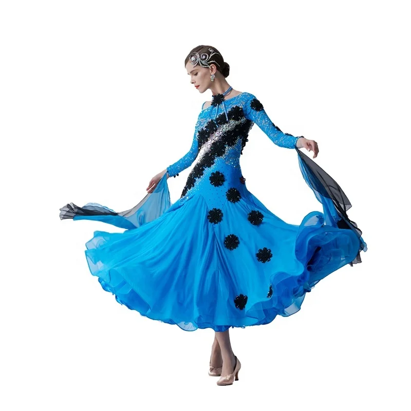 

B-19428 Professional Customized Women Ballroom Smooth Waltz Latin Dance Dress High-end Modern Evening Dresses For Competition