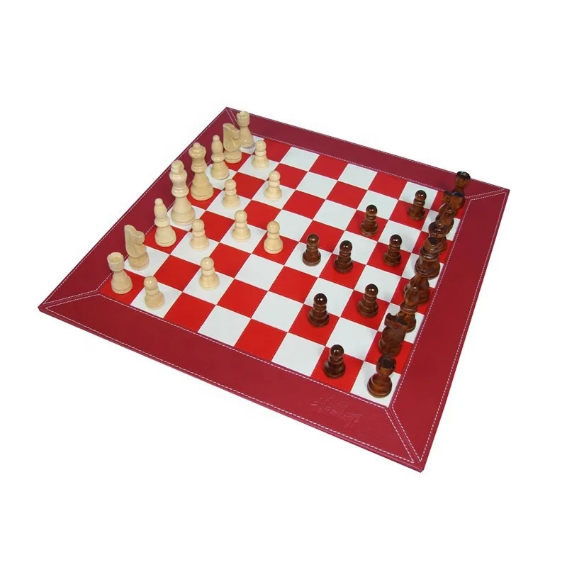

stock leather chess pieces set box packaging giant chess set outdoor luxury wooden chess pieces box, Black color