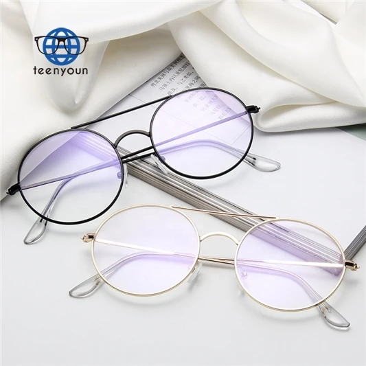 

Teenyoun Eyewear Latest Model Comfortable Resin Holder Glasses Double Beam Round Lens Eyeglass Frames Men Original