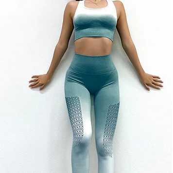 

Toplook 2020 Ombre Seamless Yoga Set Women Fitness Clothing Sportswear Gym Suits Workout Apparels S459, As pictured