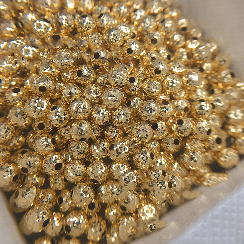 

fine real 18K gold beads for jewelry making diy 3mm 4mm 5mm 6mm rubber spacer stopper beads jewelry component findings