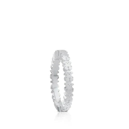 

2021 New Fashion 925 Silver Straight Ring Classic Bear Jewelry Gift Women Ring