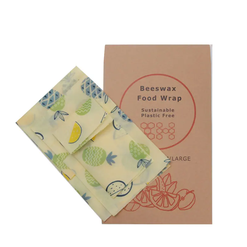
Beeswax wrap organic reusable organic cotton food wraps custom design 