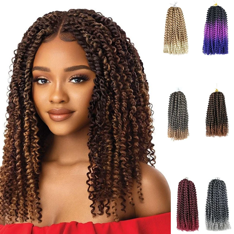 

22 Color Free Sample 18inch 80g Passion Twists Water Wave Synthetic Curly Braiding Hair Extension Passion Twist Crochet Hair