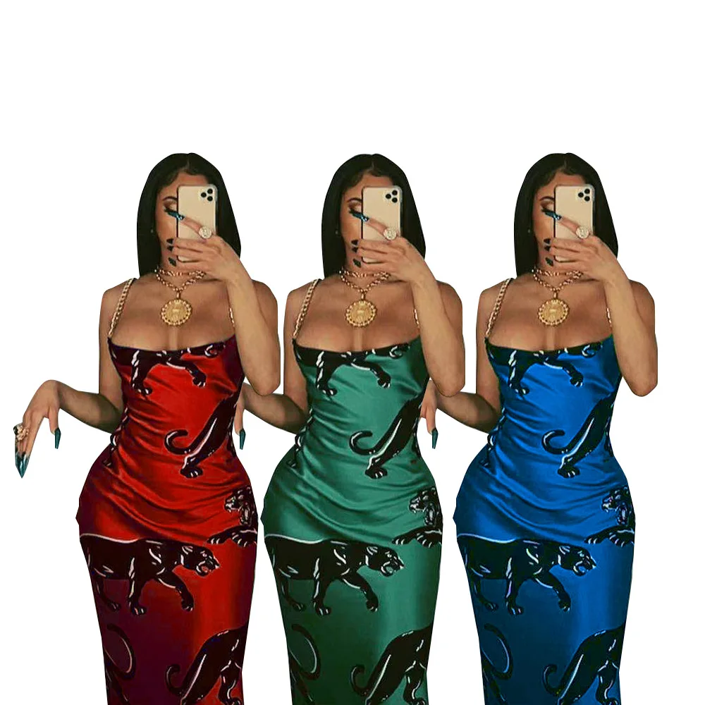 

maxi dress 2021 Chain Strap Printed Summer Maxi Dresses, Picture