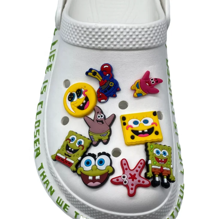 

Amazon PVC Shoe Spongebob Croc Charms Accessories Fit for Shoes Bracelets Bands Croc JIBZ Shoe Buckle Charms, As picture