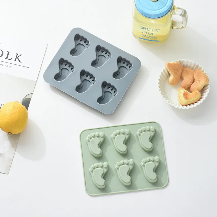 

Silicone cake mold small feet shape baking mold cube tray