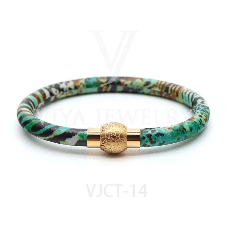 

Viya hot sale jewelry wrap bracelet genuine cow leather leopard print bracelet