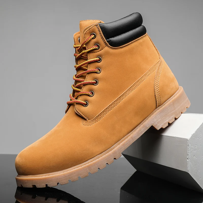 

2020s New High Quality Wholesale Martin Boots Suede Fashion Boots For Men, Gold, black