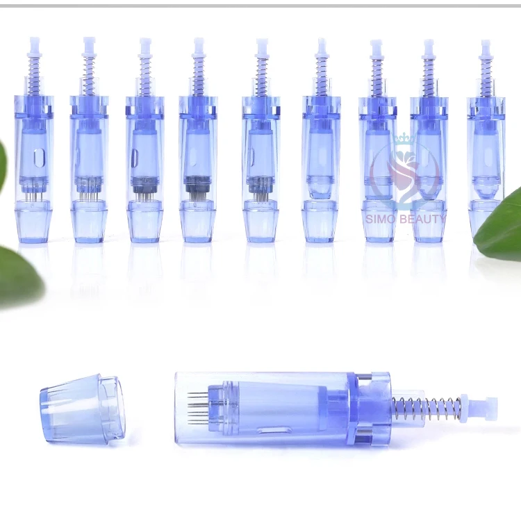 

Electric medical grade 12 needles derma pen catridge needle dermapen for home use, Transparent blue