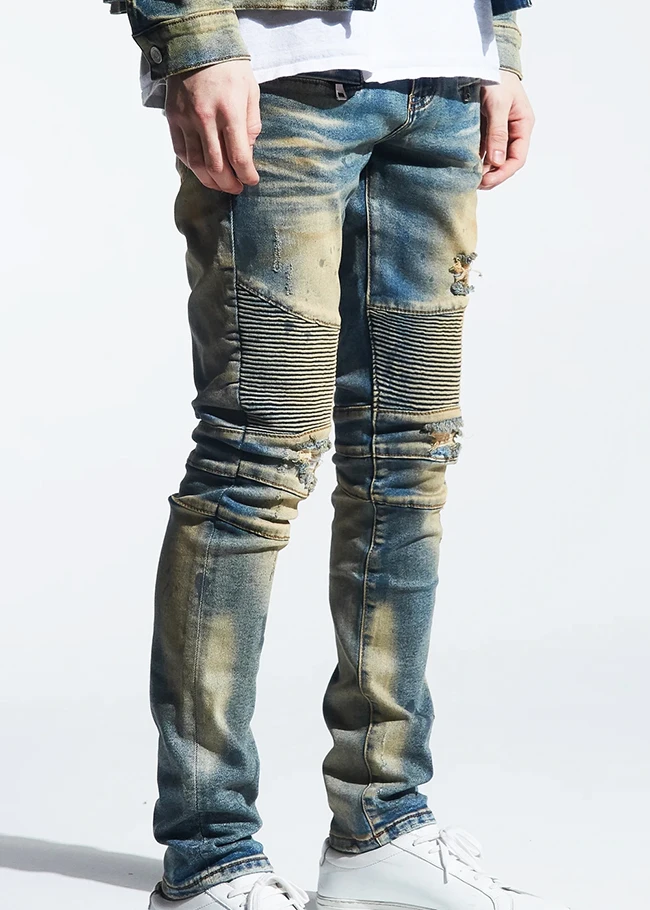 stone wash biker jeans