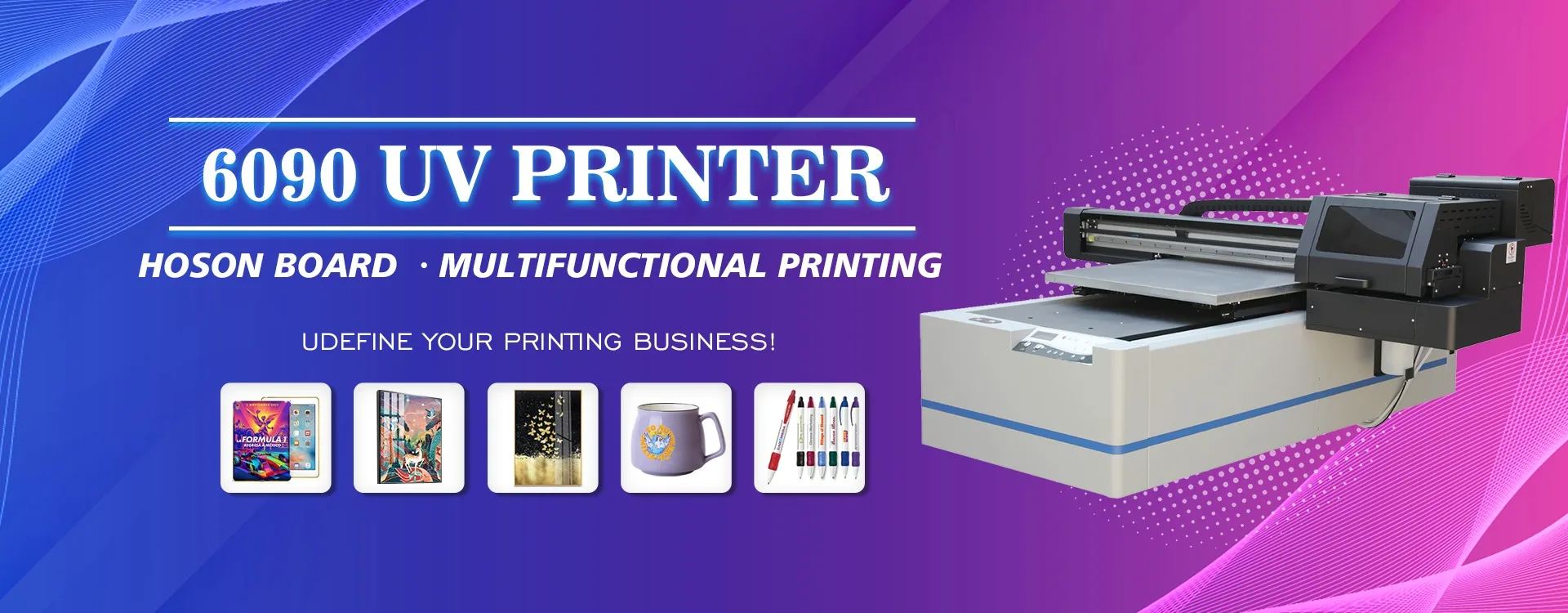 6090 UV Printer for Crystal label printing