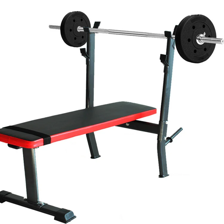 

2021 New arrival bodybuilding equipment gym adjustable dumbbell flat weight bench press, Black/red