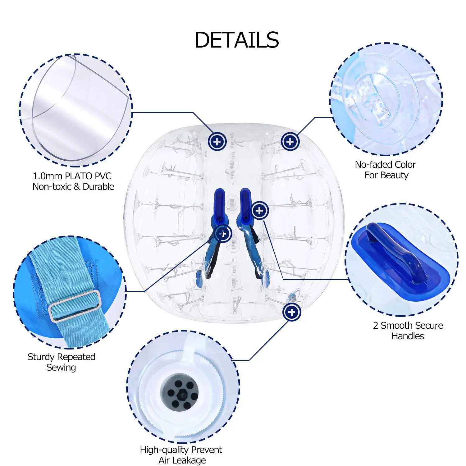 Inflatable Belly Human Sized TPU Bubble Soccer Bumper Ball for Adult N Kids