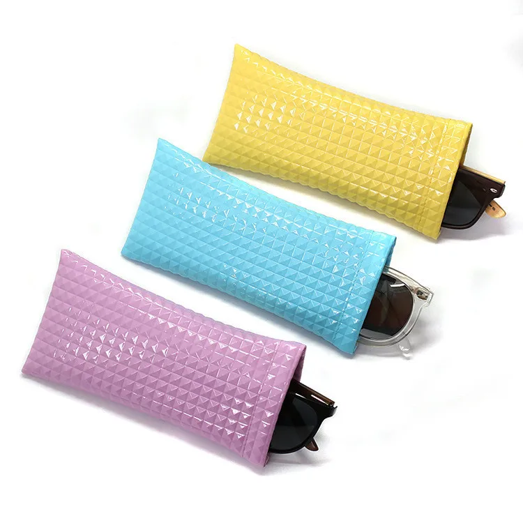 

2021 fashion Sold color Soft Sunglasses PU leather Pouch Glasses Pouch portable high grade waterproof sunglasses pouch, Multiple colors