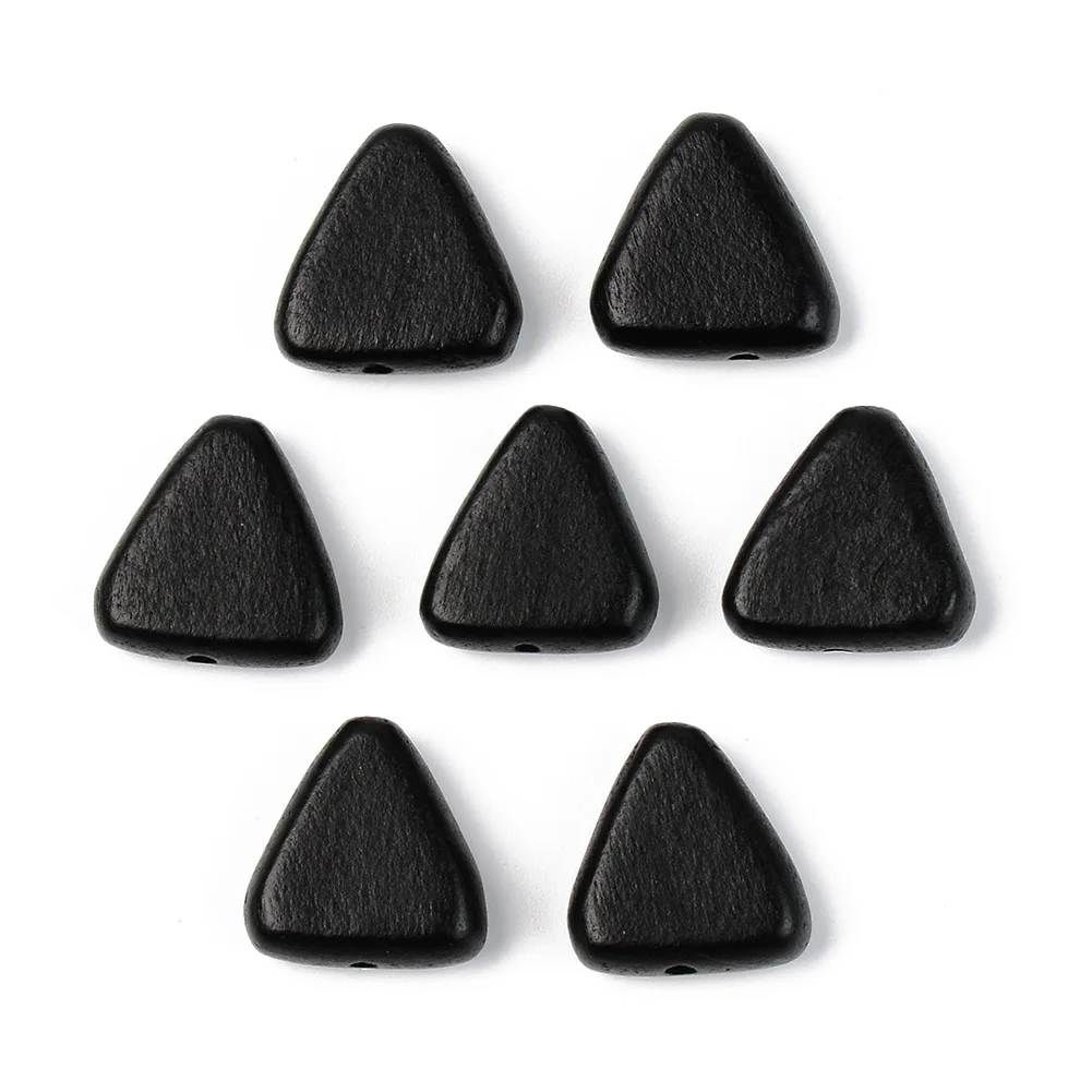 

PandaHall Lead Free Triangle Black Natural Painted Wood Beads