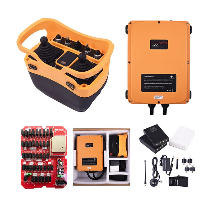 

Q5000 Electric Hoist Joystick Telecrane Remote Control, Orange and black