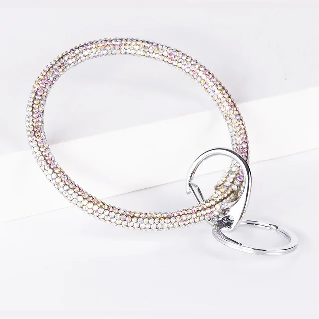 

Silicone fashion bracelet colorful crystal key chain for fitness exercise, Picture