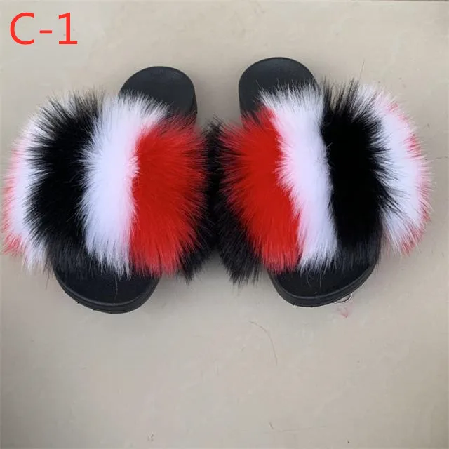 

Wholesale US Hot Deals faux fur slippers Ladies fur slide, Picture